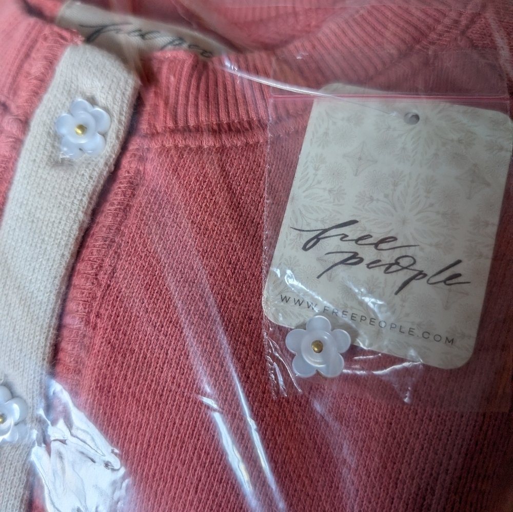 Free People Sweatshirt Cardigan with Graphic Design..Sold Out..Small - Picture 3 of 4